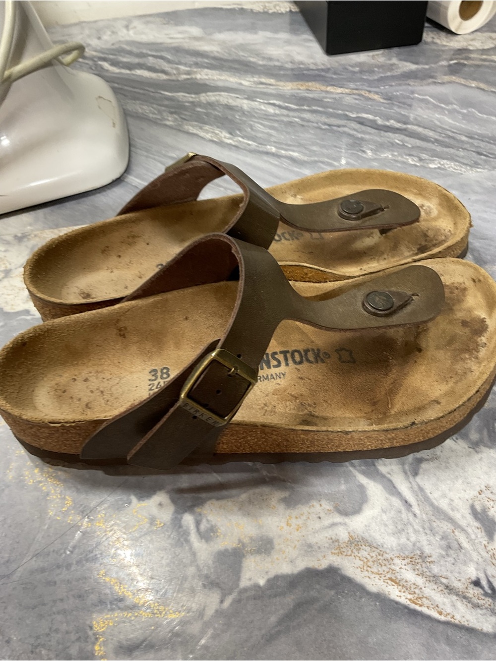 Birkenstock Women Shoes Gizeh T-strap Thong Sandals Flats Slip On Size 38 - Picture 3 of 16